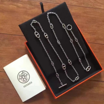 Hermes choker 18k WHITE Gold - 에르메스 여성용  목걸이 18K도금 화이트 골드.Her0007.