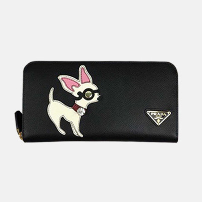 Prada 2019 Ladies Leather Wallet 1ML506 -프라다 2019 여성용 레더 장지갑,PRAW0115, 20CM,블랙