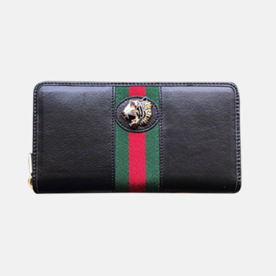 Gucci 2019 Rajah Tiger Head Zip Round Wallet 573791 - 구찌 2019 라자 타이거 헤드 남여공용 지퍼 라운드 장지갑  GUW0051,Size(19CM).블랙