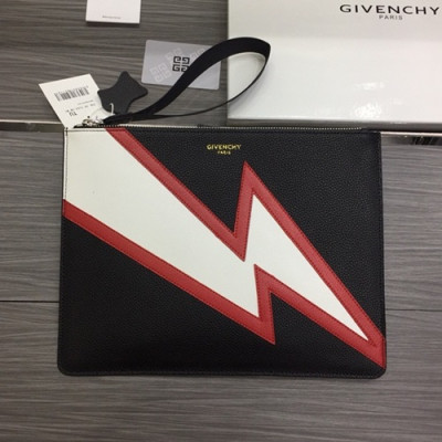 Givenchy 2019 Leather Clutch Bag,30cm - 지방시 2019 레더 남여공용 클러치백 GVB0225,30cm,블랙