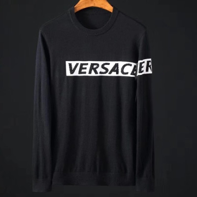 Versace 2019 Mens Embroidery Logo Turtle - neck Wool Sweater - 베르사체 남성 자수 로고 터틀넥 울 스웨터 VERST0014.Size(m - 3xl).3컬러(블랙/다크그레이/레드)