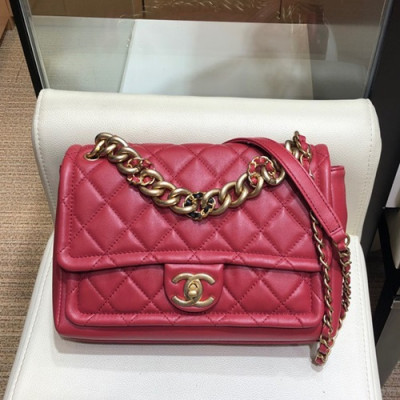 Chanel 2019  Women Leather Shoulder Bag,25CM - 샤넬 2019 여성용 레더 숄더백 ,CHAB1159,25CM,레드