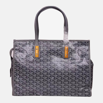 Goyard 2019 PVC & Leather Tote Shopper Bag - 고야드 2019 PVC & 레더 토트 쇼퍼백,GYB0173,그레이