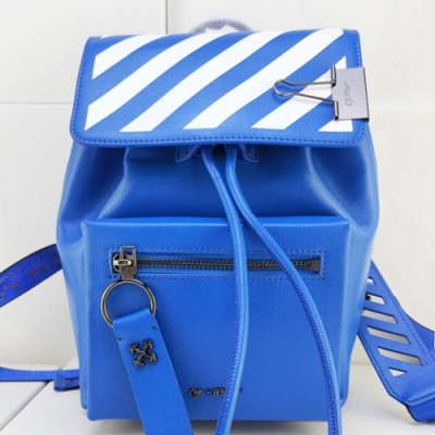 Off White 2019 Leather Back Pack,24cm - 오프화이트 2019 레더 남여공용 백팩 OFFB0080,24cm,블루