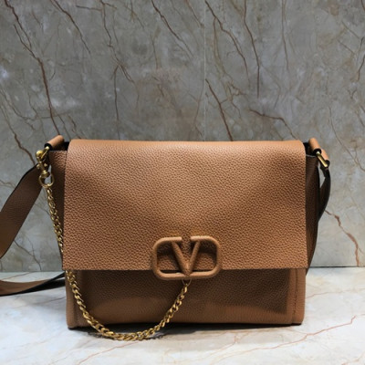 Valentino 2019 Leather Vsling Large Shoudler Bag,27.5CM - 발렌티노 2019 레더 브이슬링 라지 숄더백,VTB0813,27.5CM,라이트브라운