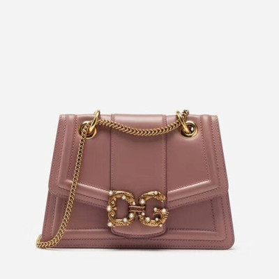 Dolce&Gabbana 2019 Leather Shoulder Cross Bag ,23CM - 돌체 앤 가바나 2019 레더 여성용 숄더 크로스백 DGB0021 ,23cm,핑크