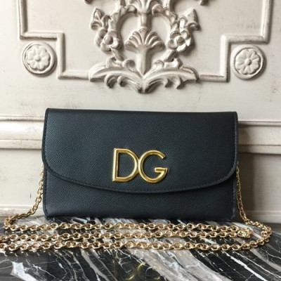 Dolce&Gabbana 2019 Leather Clutch Bag / Cross Bag ,22CM - 돌체 앤 가바나 2019 레더 여성용 클러치백 / 크로스백 DGB0053,22cm,블랙