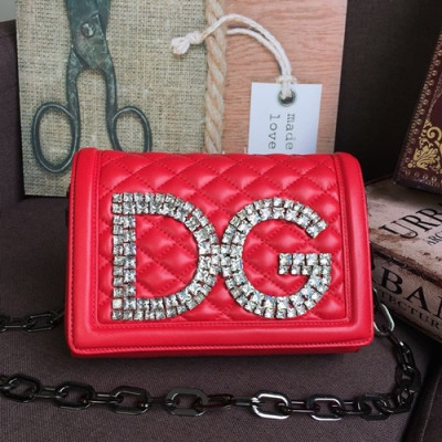 Dolce&Gabbana 2019 Leather Chain Cross Bag ,21CM - 돌체 앤 가바나 2019 레더 여성용 체인 크로스백 DGB0070,21cm,레드