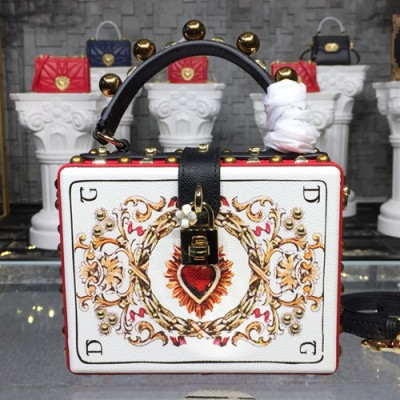 Dolce&Gabbana 2019 Leather Tote Shoulder Bag ,19.5CM - 돌체 앤 가바나 2019 레더 여성용 토트 숄더백 DGB0084,19.5cm,화이트