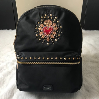 Dolce&Gabbana 2019 Nylon & Leather Back Pack ,42CM - 돌체 앤 가바나 2019 나일론 & 레더 남성용 백팩, DGB0130 ,42cm,블랙