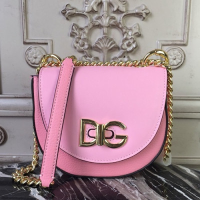 Dolce&Gabbana 2019 Leather Shoulder Cross Bag ,18.5CM - 돌체 앤 가바나 2019 레더 여성용 숄더 크로스백 DGB00145,18.5cm,핑크