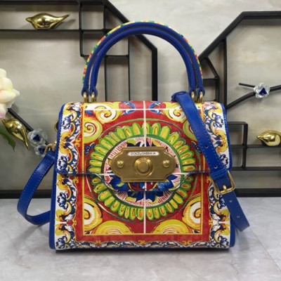 Dolce&Gabbana 2019 Leather Tote Shoulder Bag ,24CM - 돌체 앤 가바나 2019 레더 여성용 토트 숄더백 DGB0167,24cm,옐로우