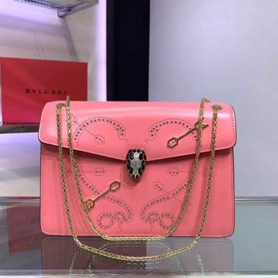 Bvlgari 2019 Serpenti Forever Chain Shoulder Bag,28CM - 불가리 2019 세르펜티 포에버 체인 숄더백,BVLB0148,28cm,핑크