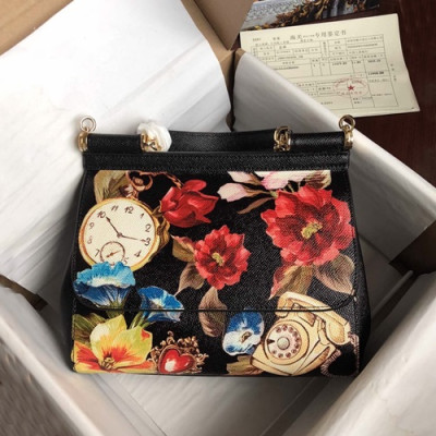 Dolce&Gabbana 2019 Leather Tote Shoulder Bag ,25CM - 돌체 앤 가바나 2019 레더 여성용 토트 숄더백 DGB0184,25cm,블랙