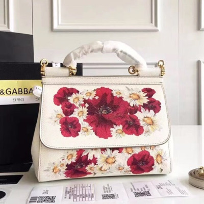 Dolce&Gabbana 2019 Leather Tote Shoulder Bag ,25CM - 돌체 앤 가바나 2019 레더 여성용 토트 숄더백 DGB0202,25cm,화이트