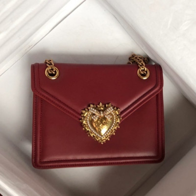 Dolce&Gabbana 2019 Leather Shoulder Cross Bag ,20.5CM - 돌체 앤 가바나 2019 레더 여성용 숄더 크로스백 DGB0215,20.5cm,와인