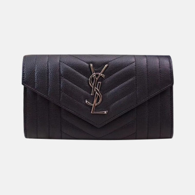 Saint Laurent 2019 Ladies Wallet - 입생로랑 2019 여성용 장지갑 SLW0054.19cm,블랙