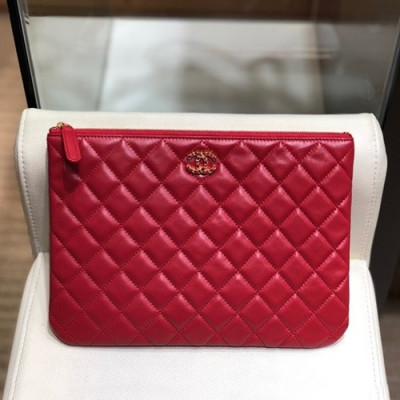 Chanel 2019 Leather Clutch Bag,28CM - 샤넬 2019 레더 클러치백,CHAB1239,28CM,레드