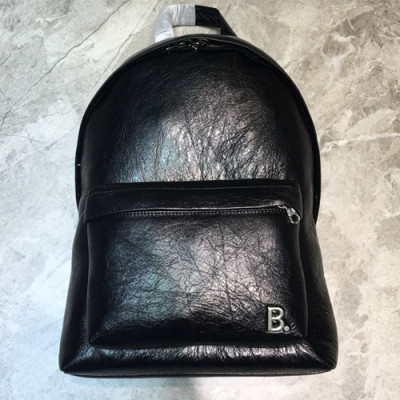 Balenciaga 2019 Leather Back Pack,40cm - 발렌시아가 2019 남여공용 레더 백팩,BGB0453,40cm,블랙