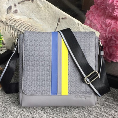 Ferragamo 2019 Leather Shoulder Bag ,24CM - 페레가모 2019 레더 남성용 숄더백 FGMB0006,24cm,그레이