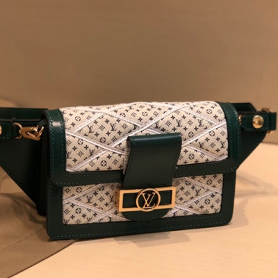 Louis Vuitton 2019 Denim & Leather Dauphine Bumbag,19cm - 루이비통 2019 데님 & 레더 다프네 여성용 범백 M44586,LOUB1678, 19cm ,화이트+그린