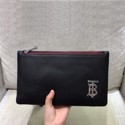 Burberry 2019 TB Leather Clutch Bag , 27cm - 버버리 2019 TB 남여공용 레더 클러치백 ,BURB0400,27cm,블랙