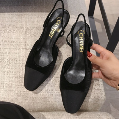 Chanel 2019 Ladies Classic Steel Logo Leather Sling Back - 샤넬 2019 여성용 클랙식 스틸 로고 레더 슬링백 CHAS0010.Size(225 - 245).블랙