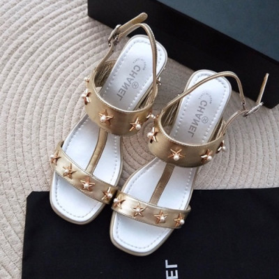 Chanel 2019 Ladies Leather Sandal - 샤넬 2019 여성용 레더 샌들 CHAS0016.Size(220 - 245).옐로우골드