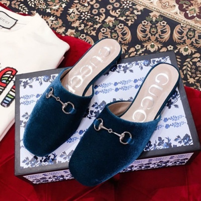 Gucci 2019 Ladies Leather Slipper - 구찌 2019 여성 레더 슬리퍼 GUCS0011,Size(225 -  250).블루