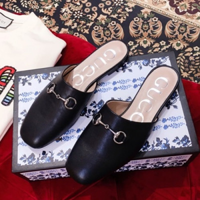 Gucci 2019 Ladies Leather Slipper - 구찌 2019 여성 레더 슬리퍼 GUCS0013,Size(225 -  250).블랙