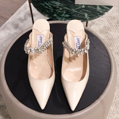 Jimmy-Choo 2019 Ladies Crystal Patent Strap Slipper High Heel - 지미츄 2019 여성용 크리스탈 페이던트 스트랩 슬리퍼 하이힐, JIMS0019.Size(225 - 245).베이지