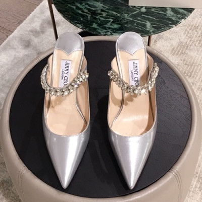 Jimmy-Choo 2019 Ladies Crystal Patent Strap Slipper High Heel - 지미츄 2019 여성용 크리스탈 페이던트 스트랩 슬리퍼 하이힐, JIMS0020.Size(225 - 245).실버