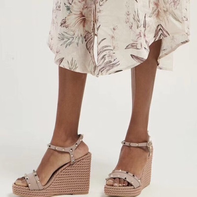 Valentino 2019 Ladies Wedge Heel Sandal - 발렌티노 2019 여성용 웨지 힐 샌들, VTS0001,Size(225 - 250),베이지