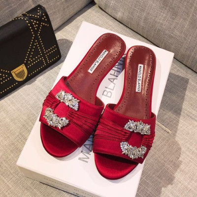 Monolo Blahnik 2019 Ladies Silk Slipper - 마놀로 블라닉 2019 여성용 실크 슬리퍼,MONS0006.Size(220 - 250).레드