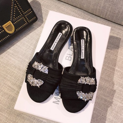 Monolo Blahnik 2019 Ladies Silk Slipper - 마놀로 블라닉 2019 여성용 실크 슬리퍼,MONS0007.Size(220 - 250).블랙