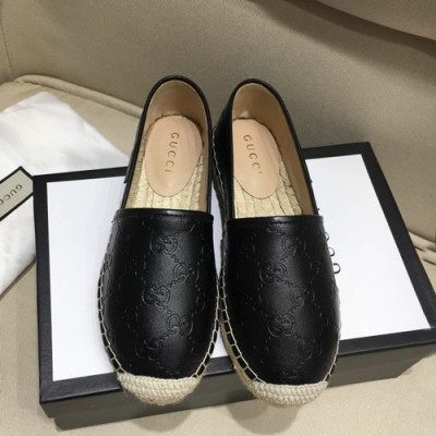 Gucci 2019 Ladies Leather Eseupadyu Slip On - 구찌 2019 여성용 레더 에스파듀 슬립온,GUCS0074.Size(225 -  250).블랙