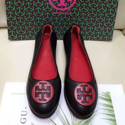 Tory  Burch 2019 Ladies Initial Logo Leather Ballet Flat Shoes - 토리버치 2019 여성용 이니셜 로고 레더 발렛 플랫 슈즈 TBS0011,Size(220 - 255),블랙