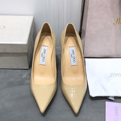 Jimmy Choo 2019 Ladies Leather Pumps High Heel - 지미츄 2019 여성용 레더 펌프스 하이힐 JIMS0026.Size(225 - 245).베이지