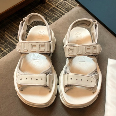 Gucci 2019 Ladies Leather Sandal - 구찌 2019 여성용 레더 샌들 GUCS0096.Size(225 -  250).화이트