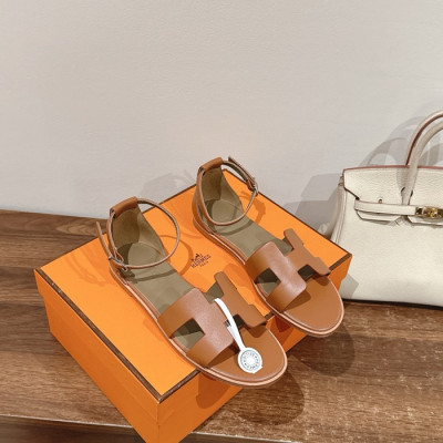 Hermes 2019 Ladies Leather Sandal  - 에르메스 2019 여성용 레더 샌들,HERS0050,Size(225 - 250).브라운