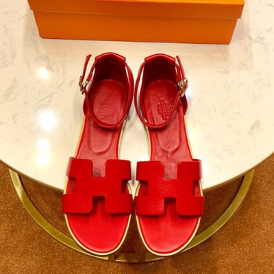 Hermes 2019 Ladies Leather Sandal  - 에르메스 2019 여성용 레더 샌들,HERS0051,Size(225 - 250).레드