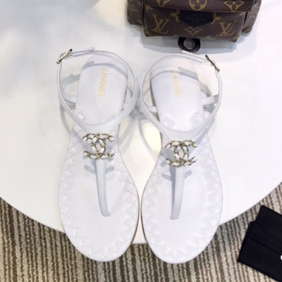 Chanel 2019 Ladies Leather Sandal - 샤넬 2019 여성용 레더 샌들 CHAS0180.Size(225 - 245).화이트