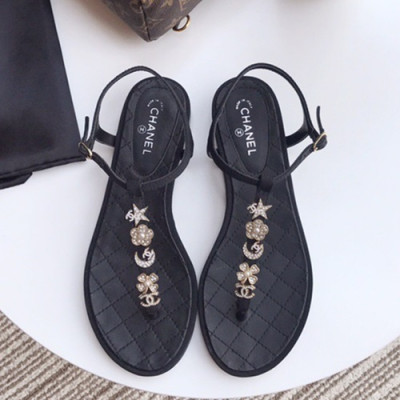 Chanel 2019 Ladies Leather Sandal - 샤넬 2019 여성용 레더 샌들 CHAS0187.Size(225 - 245).블랙