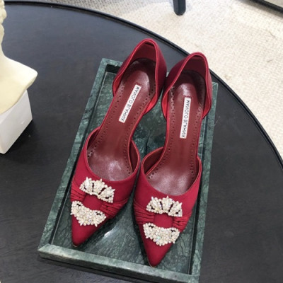 Monolo Blahnik 2019 Ladies Silk High Heel - 마놀로 블라닉 2019 여성용 실크 하이힐,MONS0028.Size(220 - 250).레드