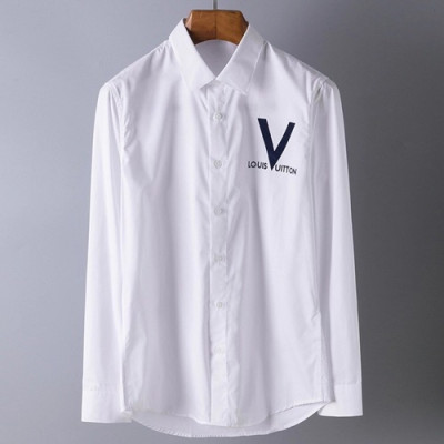 Louisvuitton 2019 Mens Logo Slim Fit Cotton shirt - 루이비통  남성 로고 슬림핏 코튼 셔츠 LOUST0051.Size(38 - 42).블랙/화이트