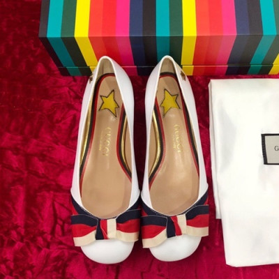 Gucci 2019 Ladies Leather Flat Shoes - 구찌 2019 여성 레더 플랫슈즈, GUCS0117,Size(225 -  250).화이트