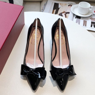 Roger Vivier 2019 Ladies Leather Middle Heel Pumps - 로저비비에 2019 여성용 미들힐 펌프스 RVS0052.Size(220 - 245).블랙