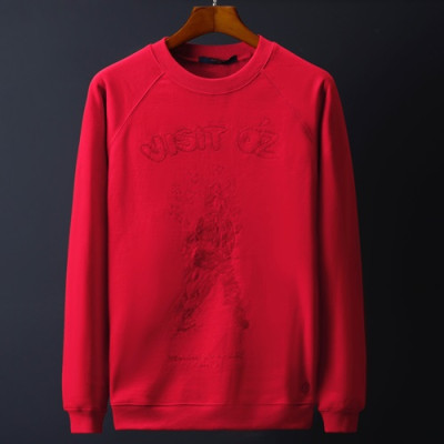 LouisVuitton 2019 Mm/Wm Logo Wolf Cotton Hood Tee - 루이비통 남자 로고 울프 코튼 후드티 LOUHT0061.Size(S-2XL).레드