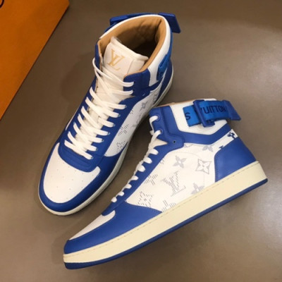 Louis vuitton 2019 Mens Leather Sneakers  - 루이비통 2019 남성용 레더 스니커즈 LOUS0125,Size(245 - 270).화이트+블루