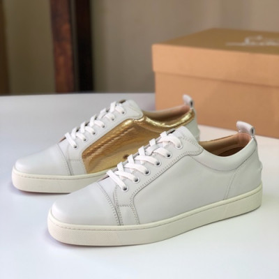 [매장판]Christian Loubutin 2019 Mens Leather Sneakers  - 크리스챤루부탱 2019 남성용 레더 스니커즈 CLS0003.Size(245 - 265).화이트